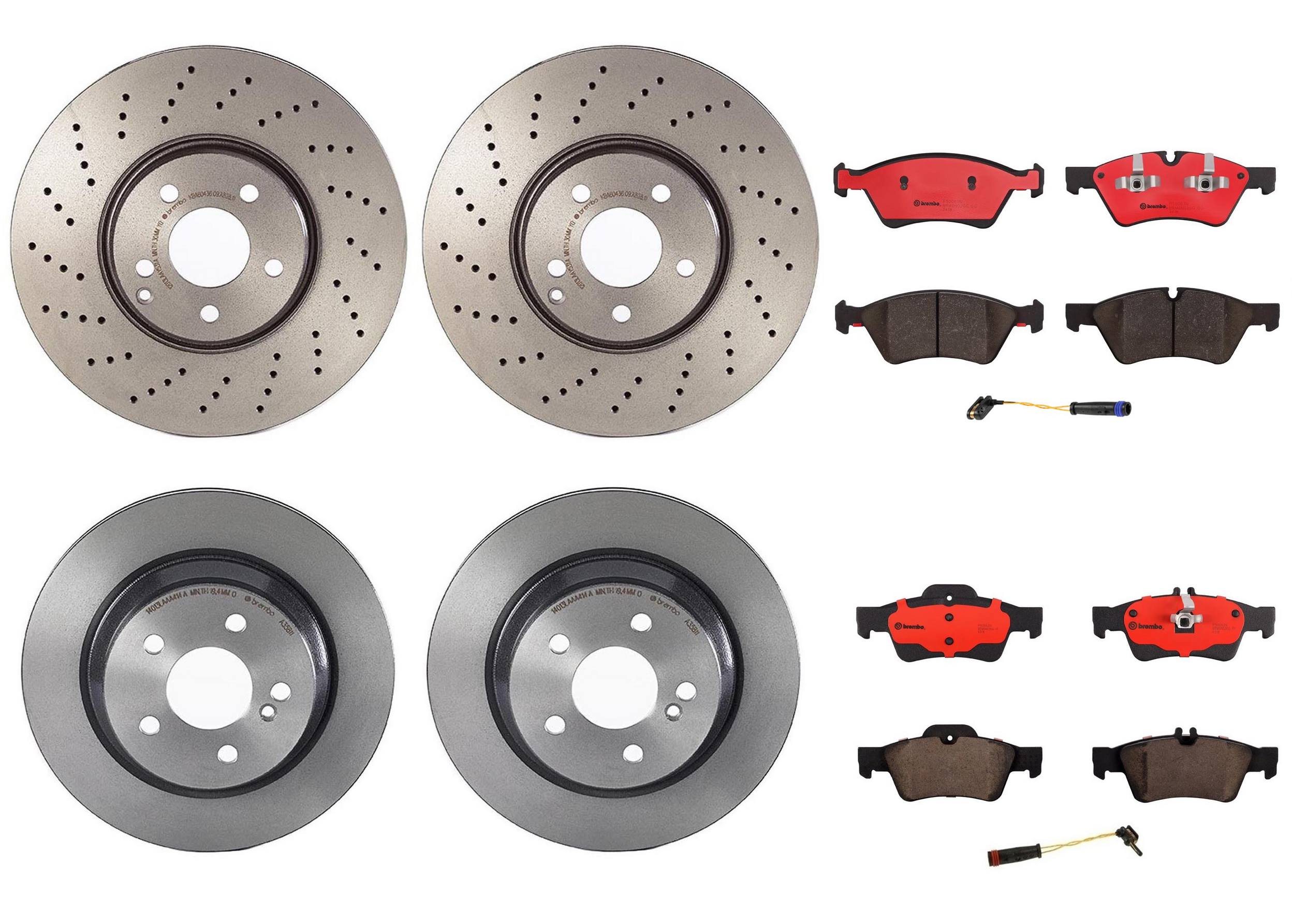 Brembo Brake Pads and Rotors Kit Front and Rear Brembo 4015210KIT